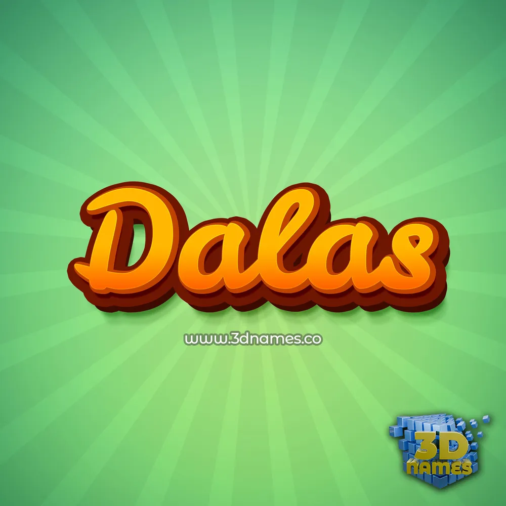 dalas in Green Rays style - 3D name wallpaper