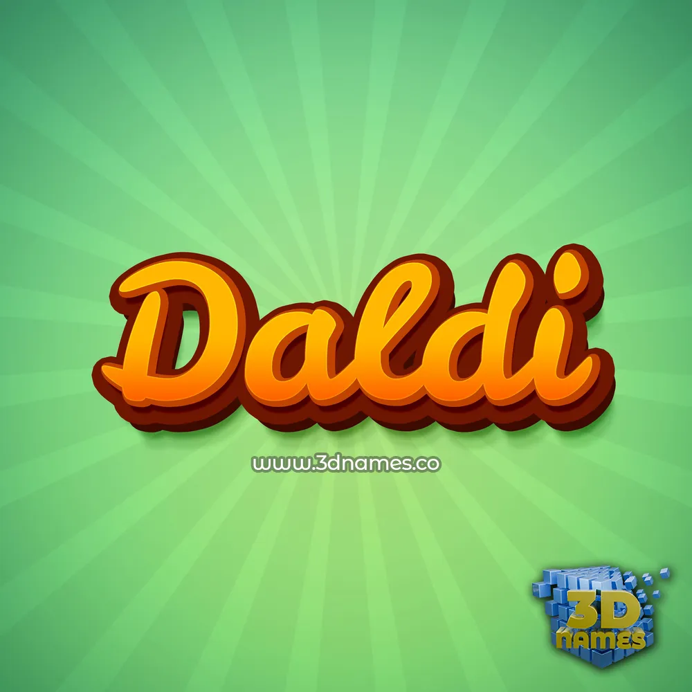 daldi in Green Rays style - 3D name wallpaper