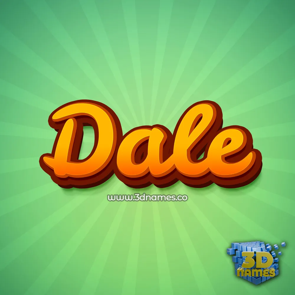 dale in Green Rays style - 3D name wallpaper