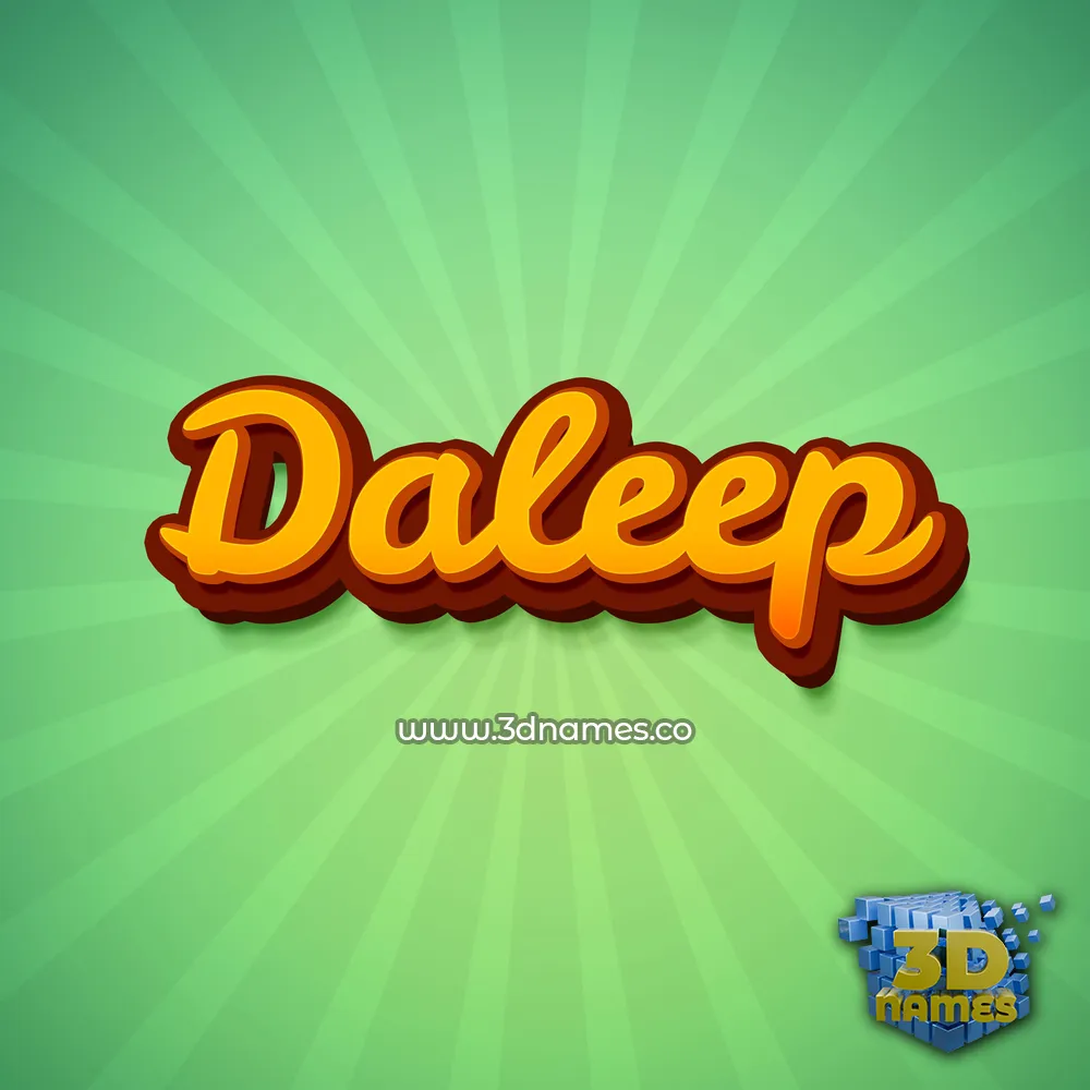 daleep in Green Rays style - 3D name wallpaper