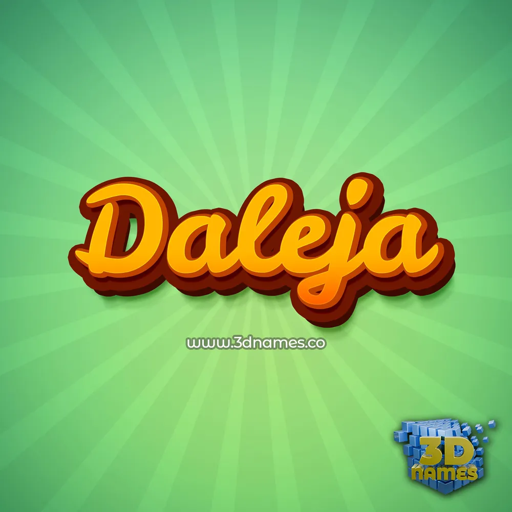 daleja in Green Rays style - 3D name wallpaper