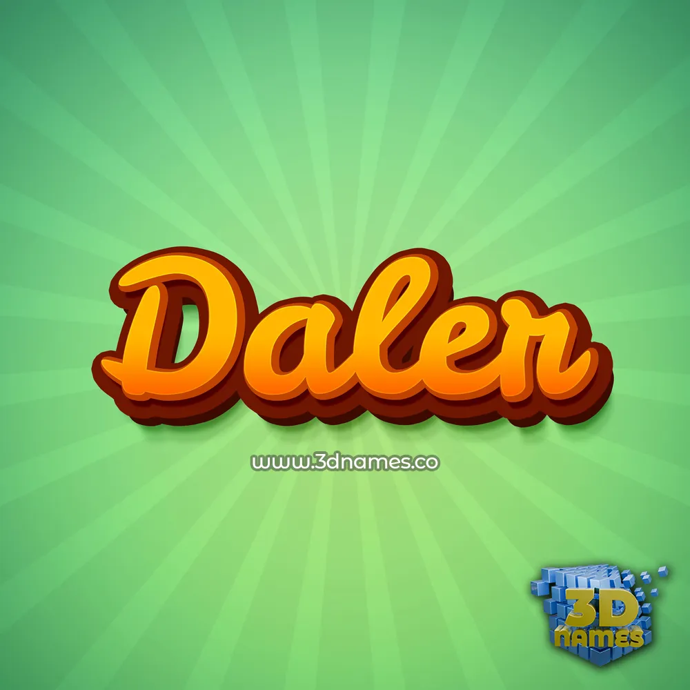 daler in Green Rays style - 3D name wallpaper