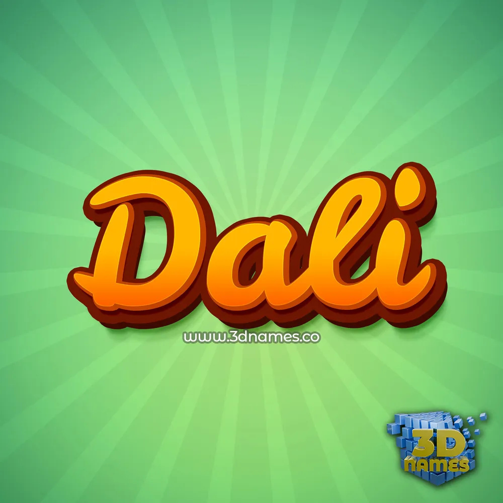 dali in Green Rays style - 3D name wallpaper
