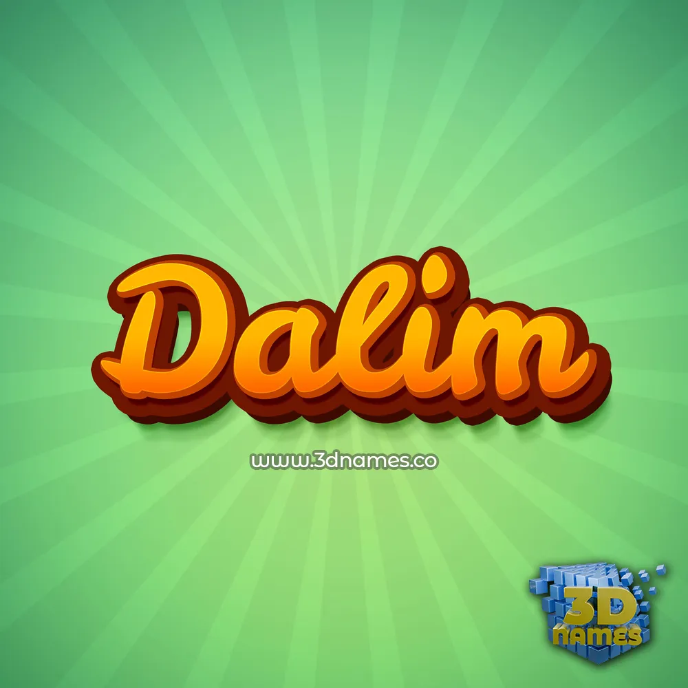 dalim in Green Rays style - 3D name wallpaper