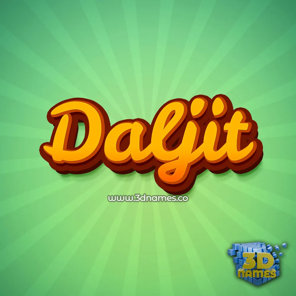 daljit in Green Rays style - 3D name wallpaper