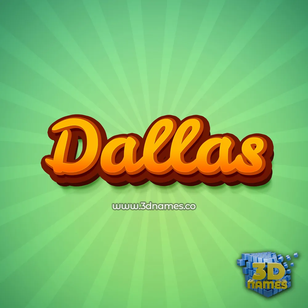 dallas in Green Rays style - 3D name wallpaper