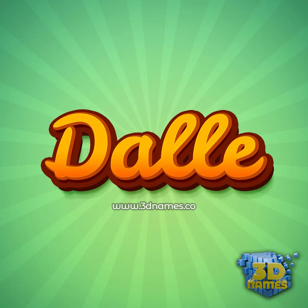 dalle in Green Rays style - 3D name wallpaper