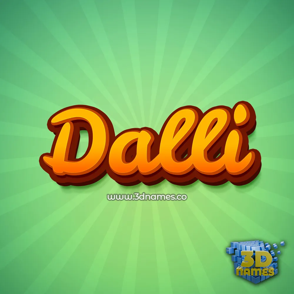 dalli in Green Rays style - 3D name wallpaper