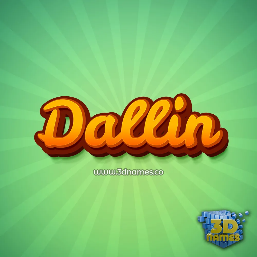 dallin in Green Rays style - 3D name wallpaper