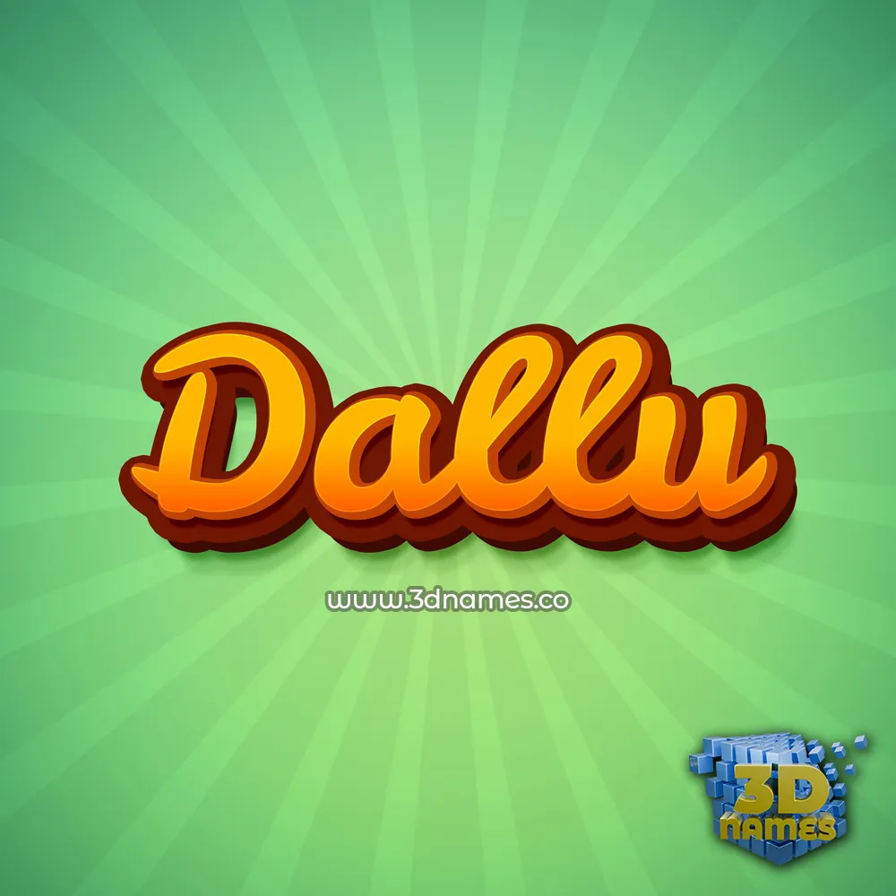 dallu in Green Rays style - 3D name wallpaper