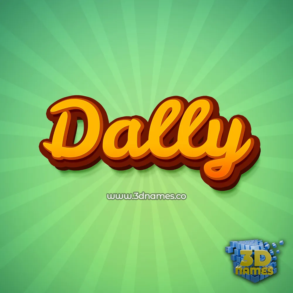 dally in Green Rays style - 3D name wallpaper