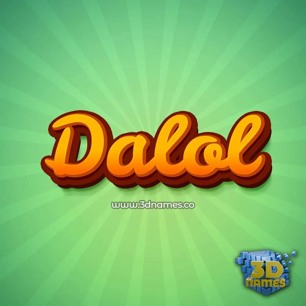dalol in Green Rays style - 3D name wallpaper