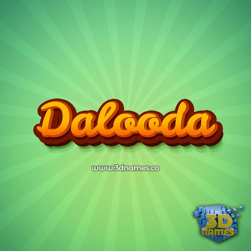 dalooda in Green Rays style - 3D name wallpaper