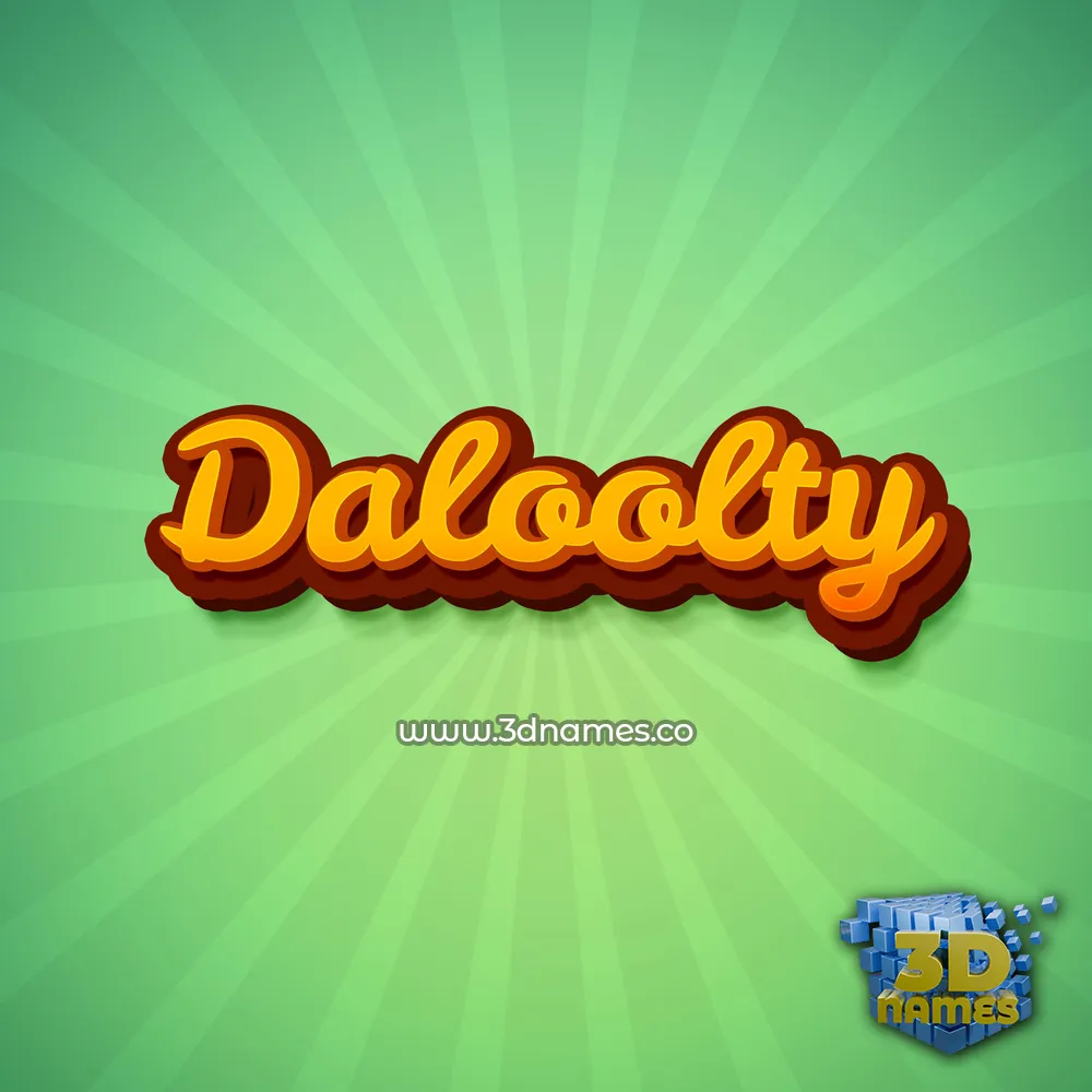 daloolty in Green Rays style - 3D name wallpaper