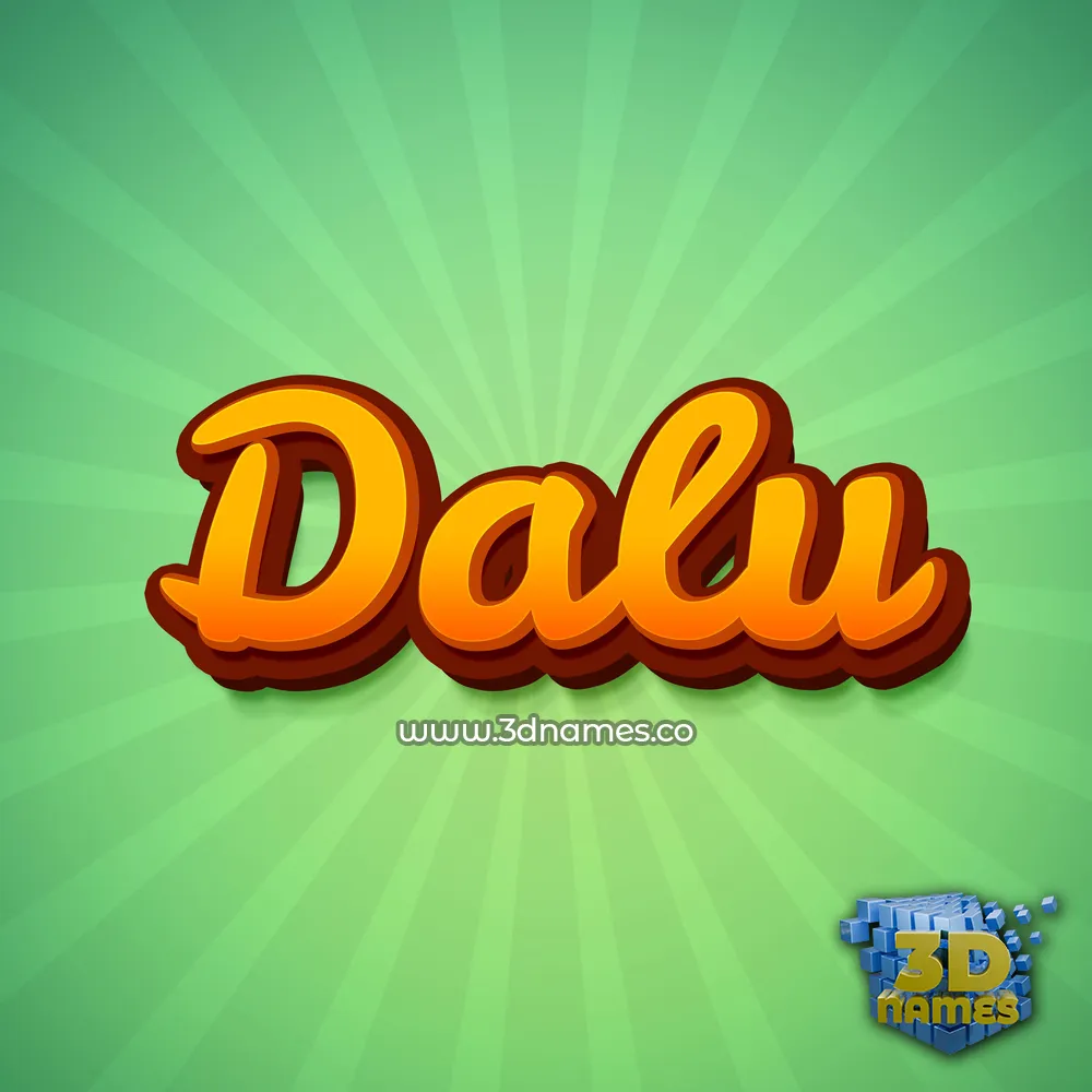 dalu in Green Rays style - 3D name wallpaper