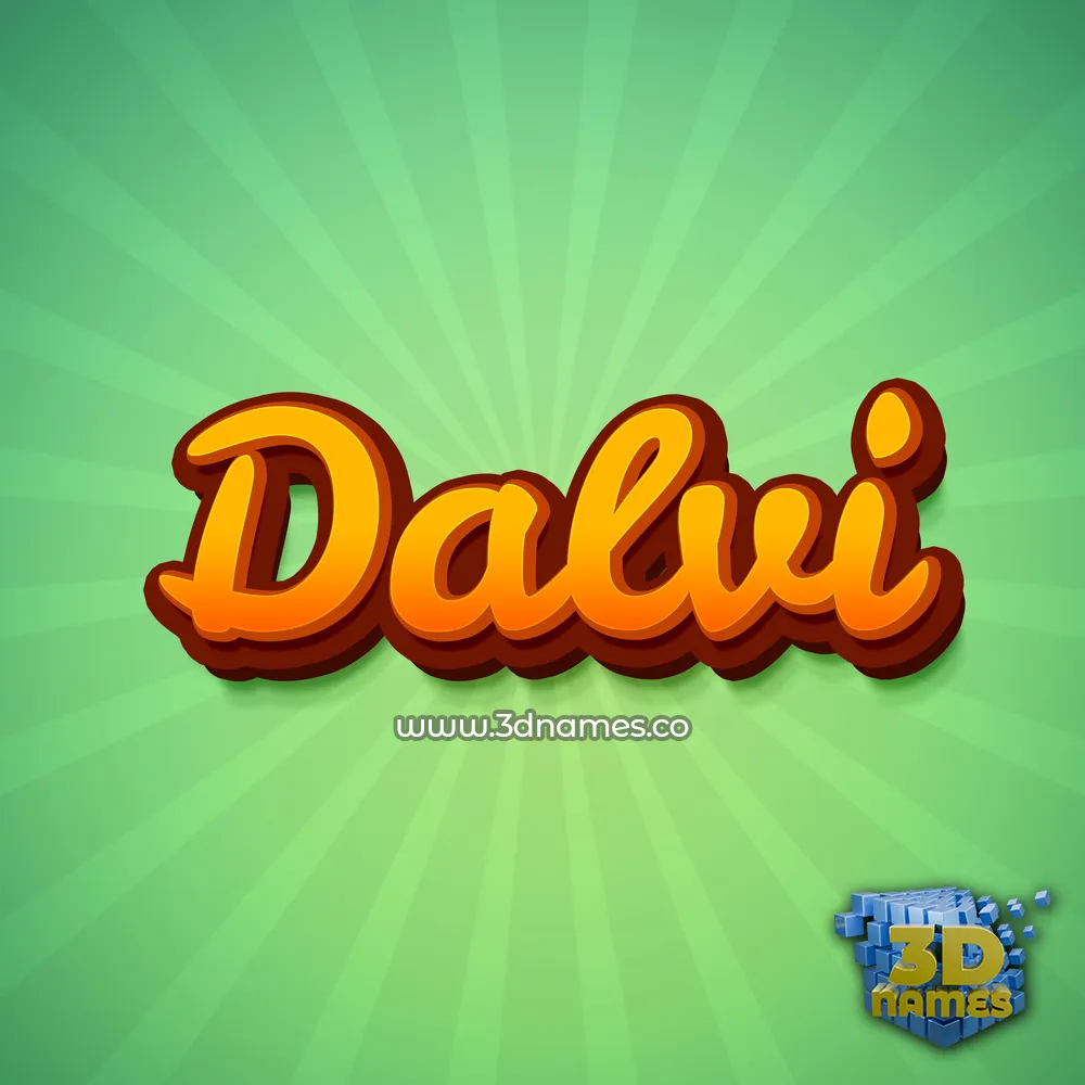 dalvi in Green Rays style - 3D name wallpaper