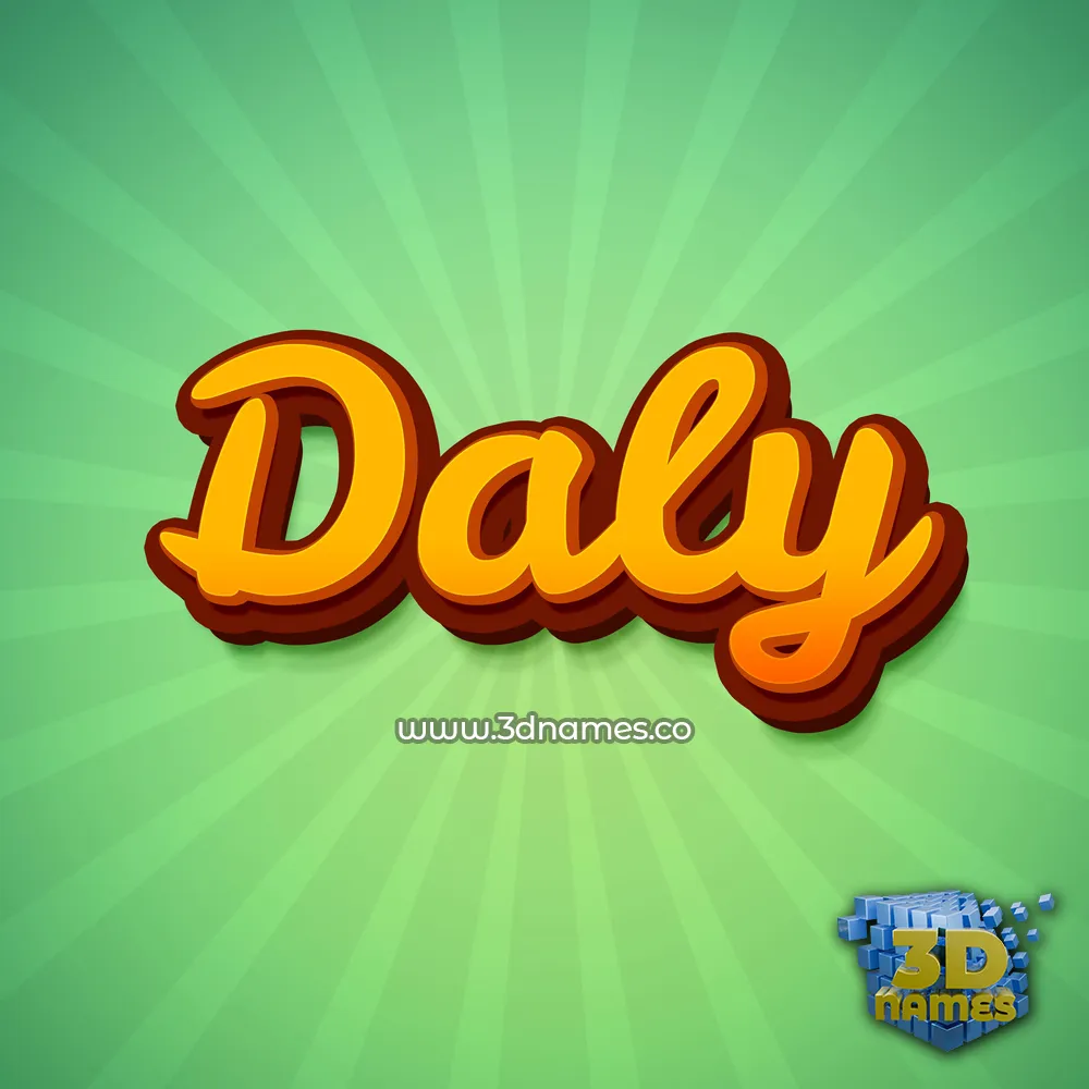 daly in Green Rays style - 3D name wallpaper