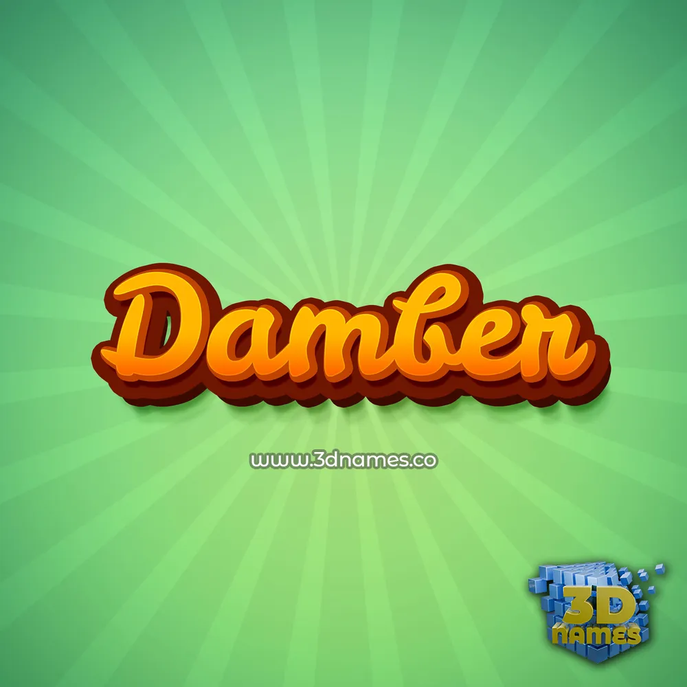 damber in Green Rays style - 3D name wallpaper