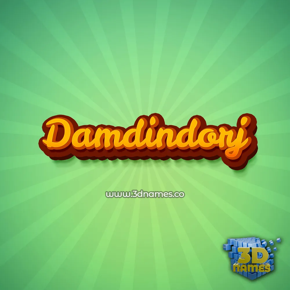 damdindorj in Green Rays style - 3D name wallpaper