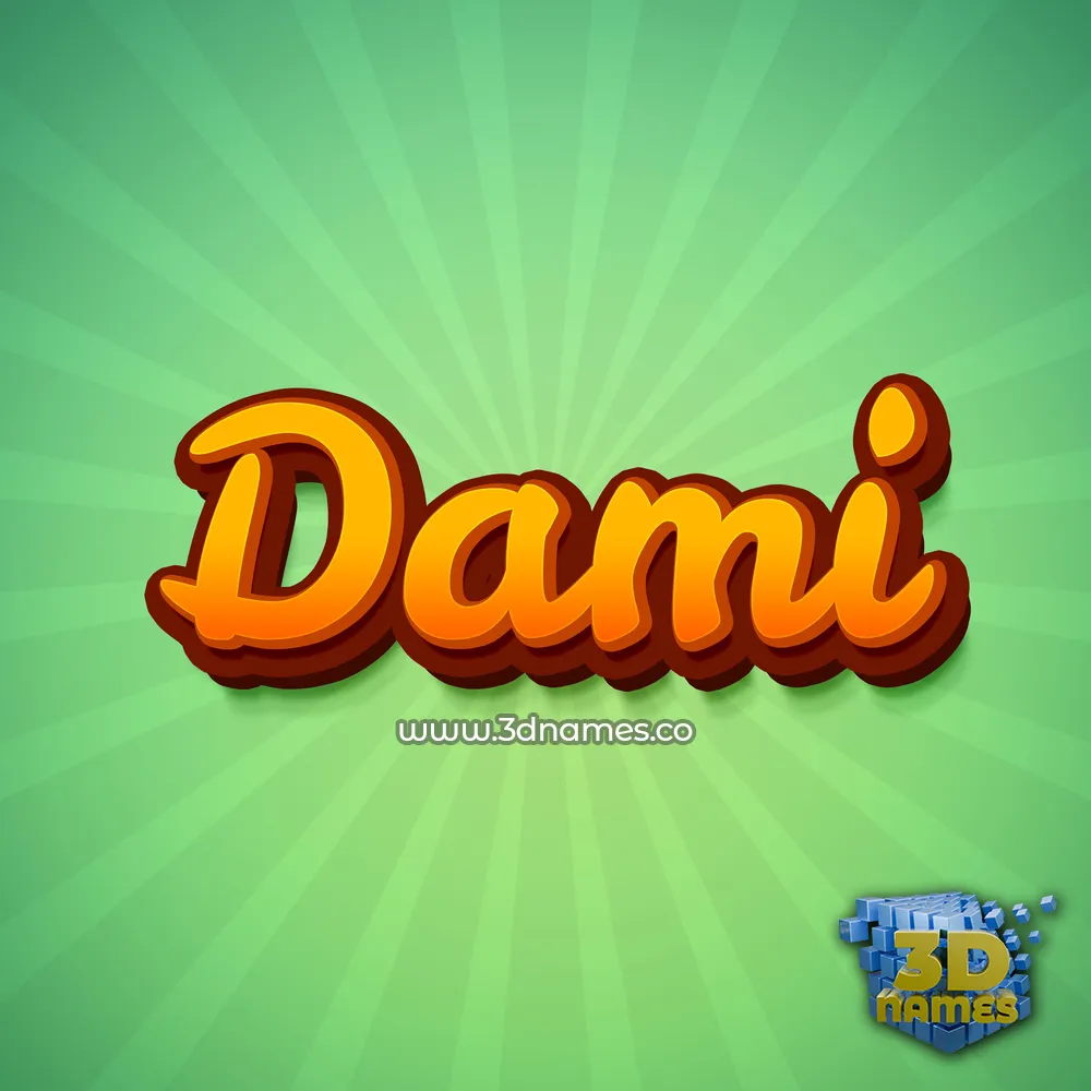dami in Green Rays style - 3D name wallpaper