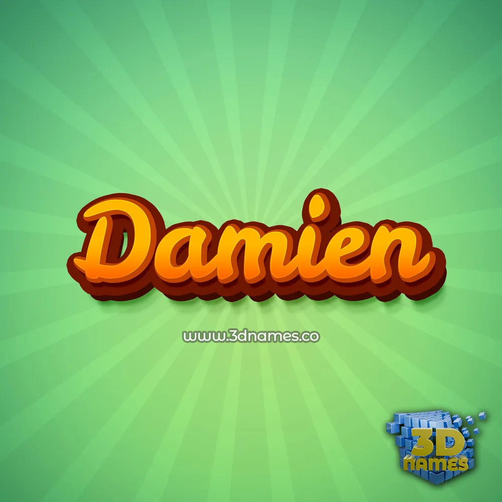 damien in Green Rays style - 3D name wallpaper