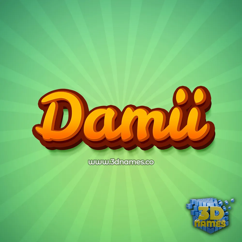 damii in Green Rays style - 3D name wallpaper