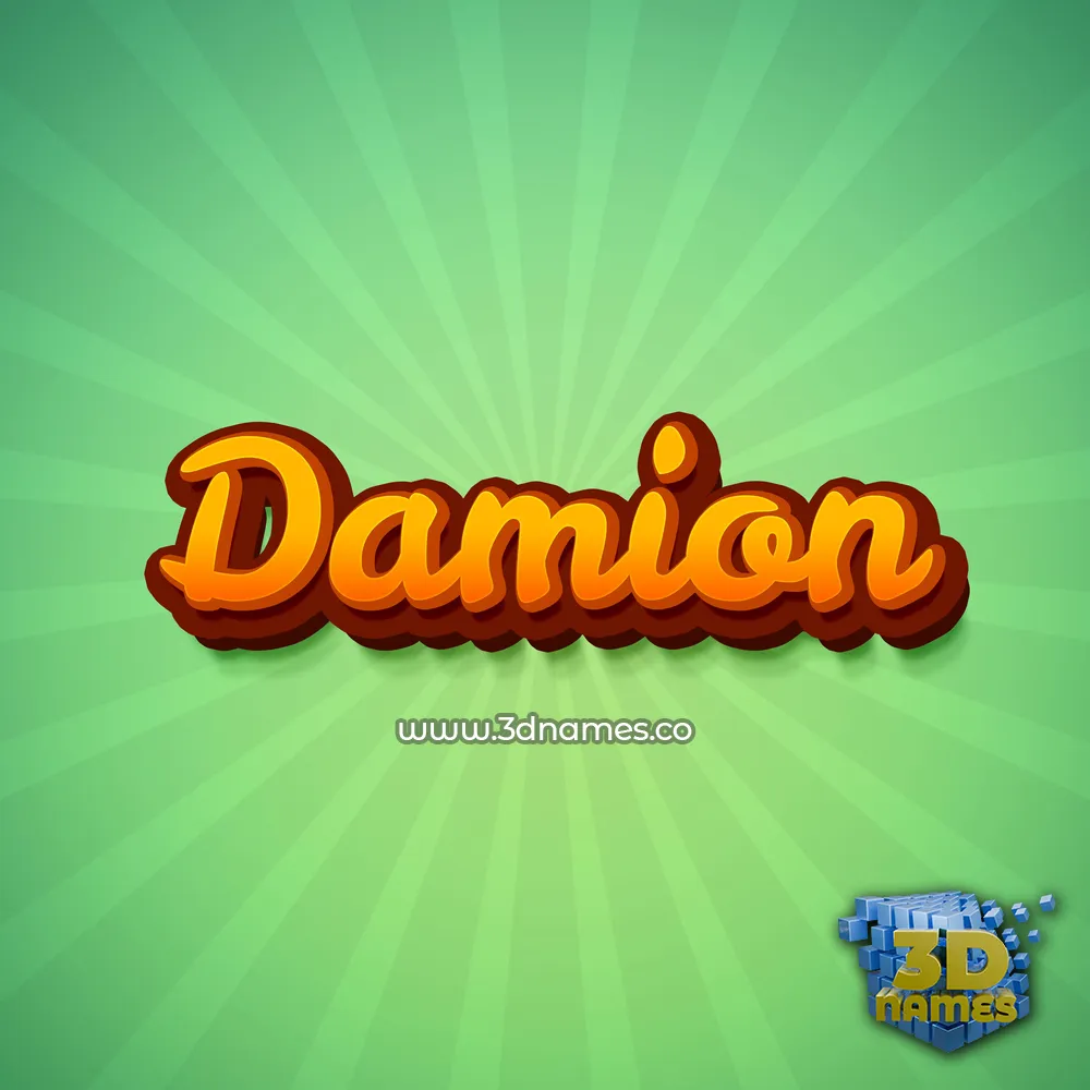 damion in Green Rays style - 3D name wallpaper