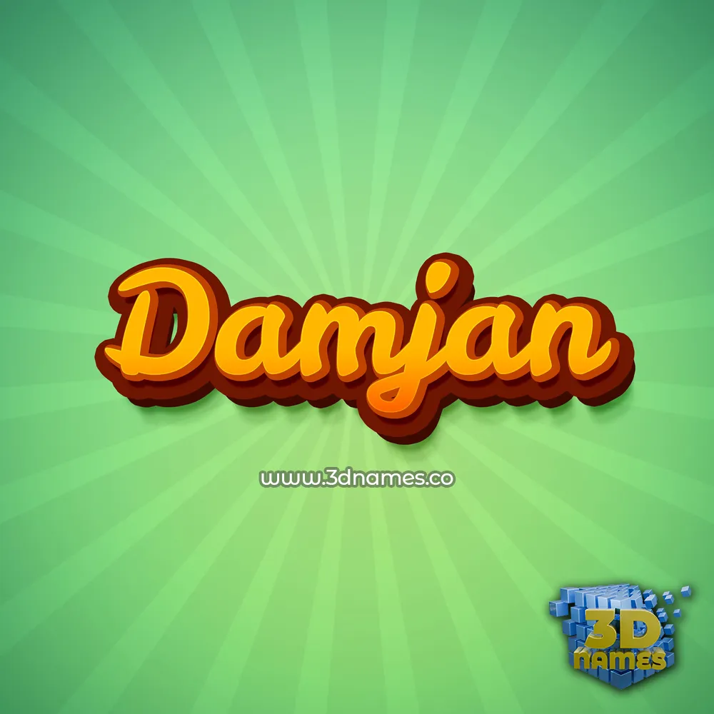 damjan in Green Rays style - 3D name wallpaper