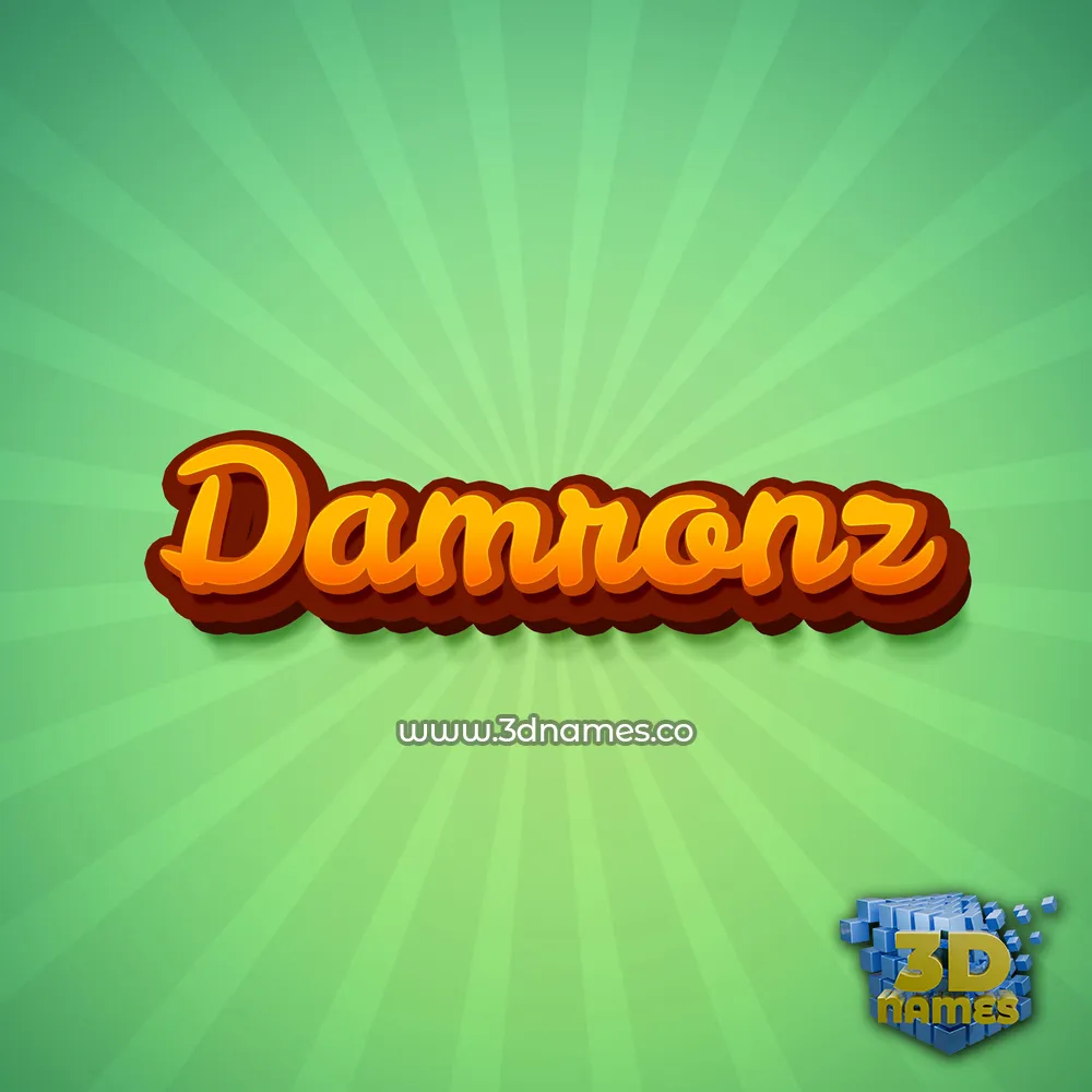 damronz in Green Rays style - 3D name wallpaper