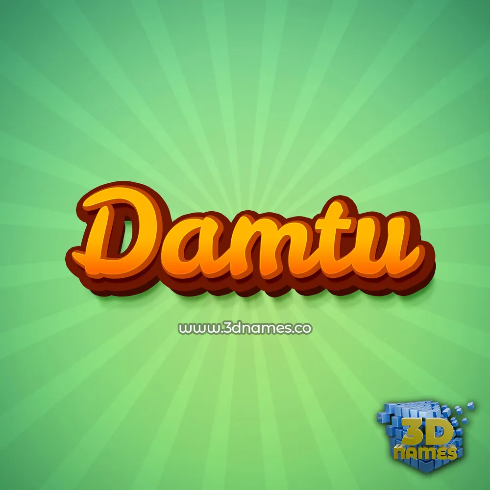 damtu in Green Rays style - 3D name wallpaper