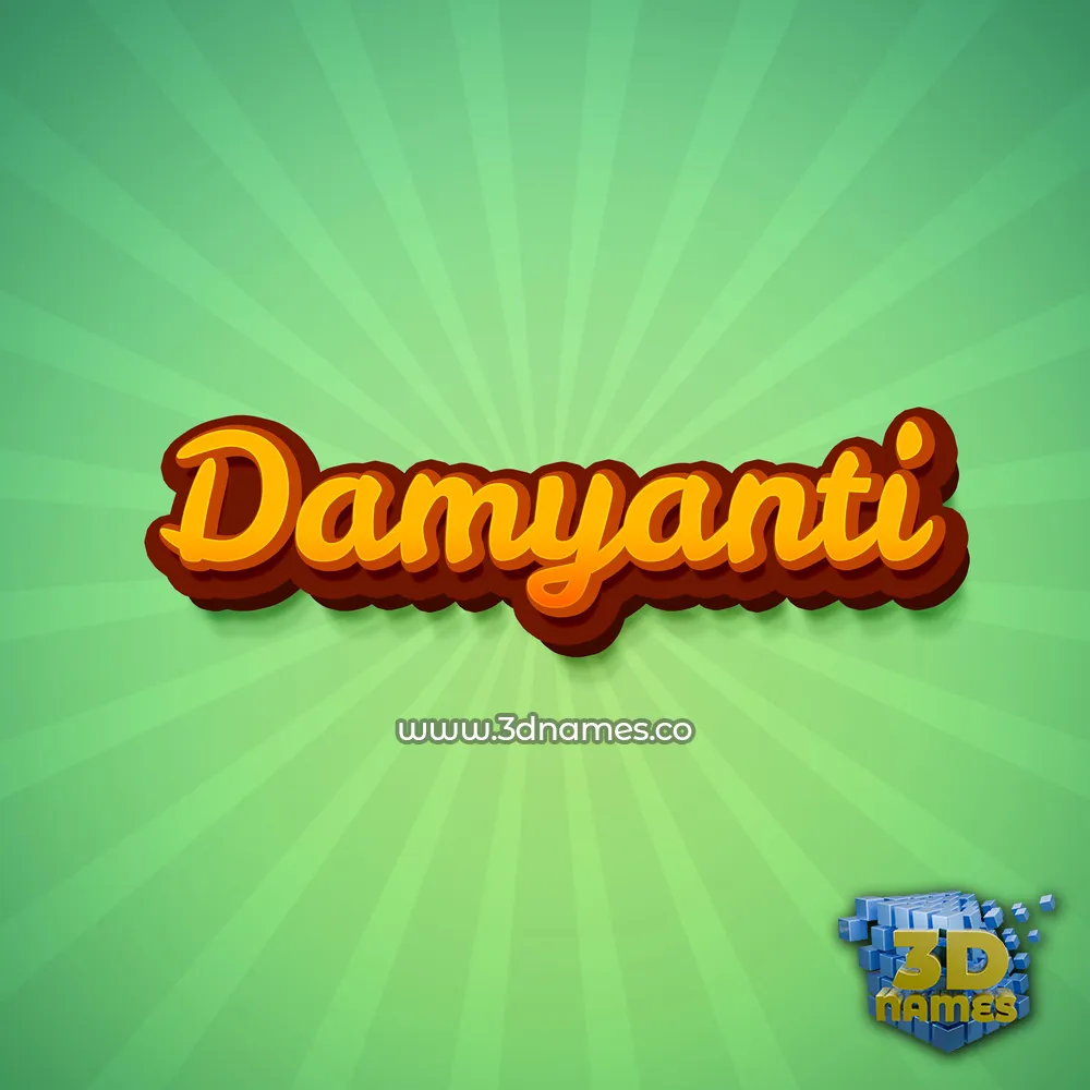 damyanti in Green Rays style - 3D name wallpaper
