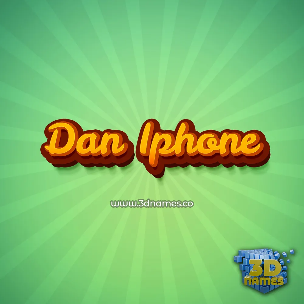 dan iphone in Green Rays style - 3D name wallpaper