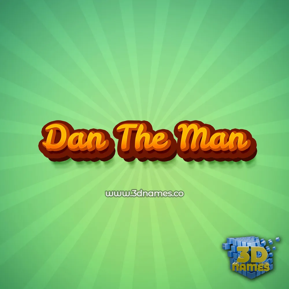 dan the man in Green Rays style - 3D name wallpaper