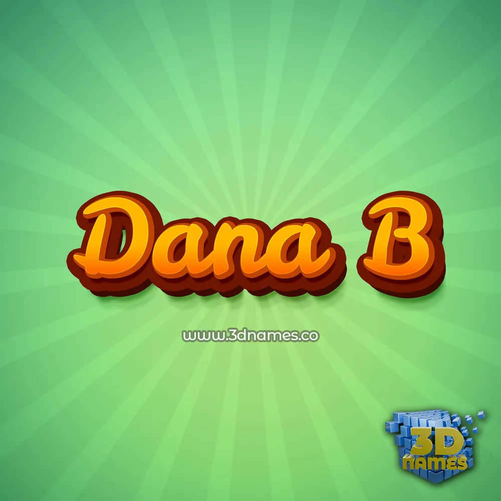 dana b in Green Rays style - 3D name wallpaper