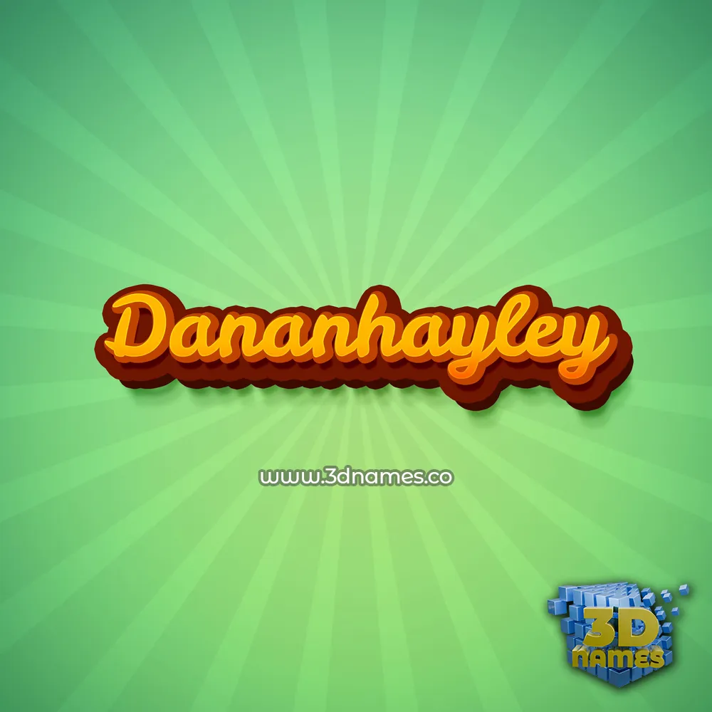 dananhayley in Green Rays style - 3D name wallpaper