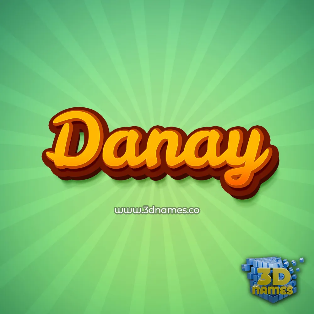 danay in Green Rays style - 3D name wallpaper
