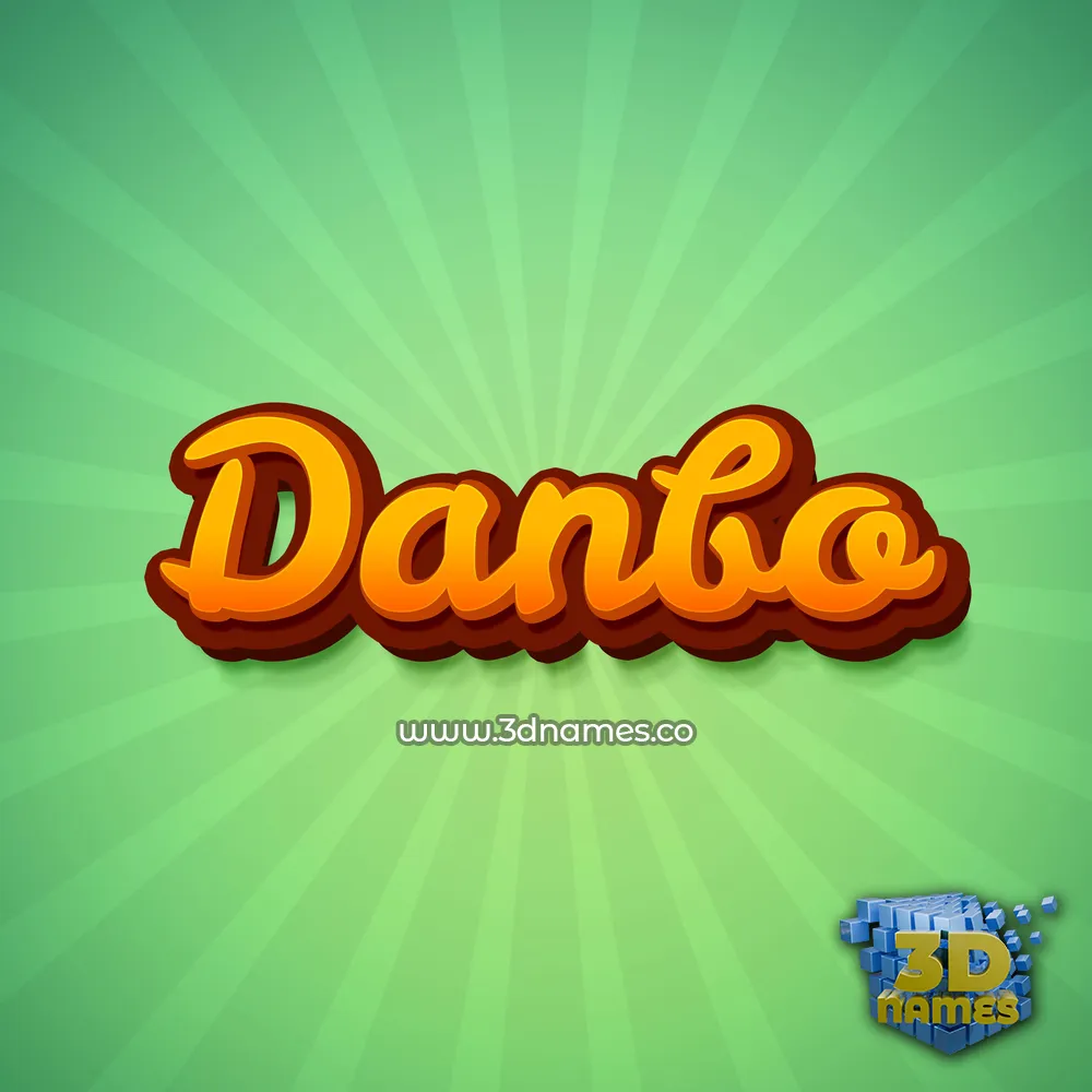 danbo in Green Rays style - 3D name wallpaper