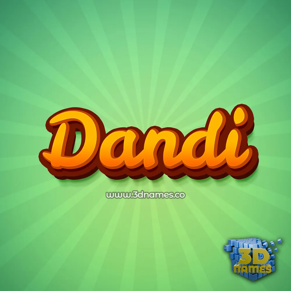 dandi in Green Rays style - 3D name wallpaper