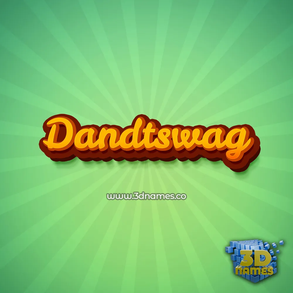 dandtswag in Green Rays style - 3D name wallpaper