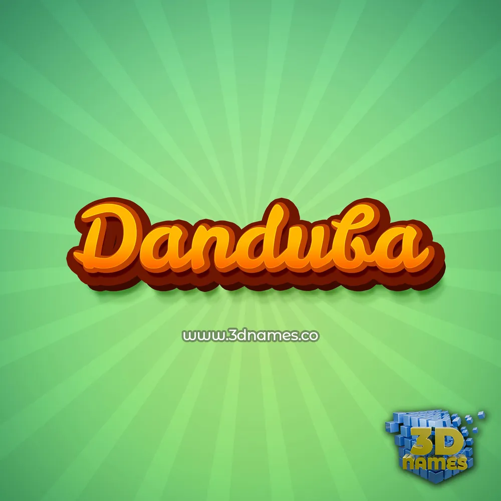 danduba in Green Rays style - 3D name wallpaper
