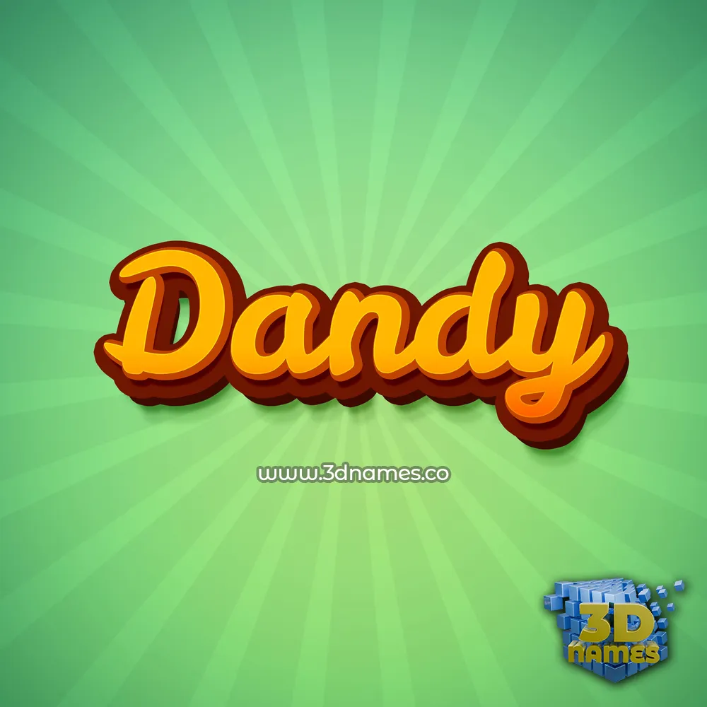 dandy in Green Rays style - 3D name wallpaper