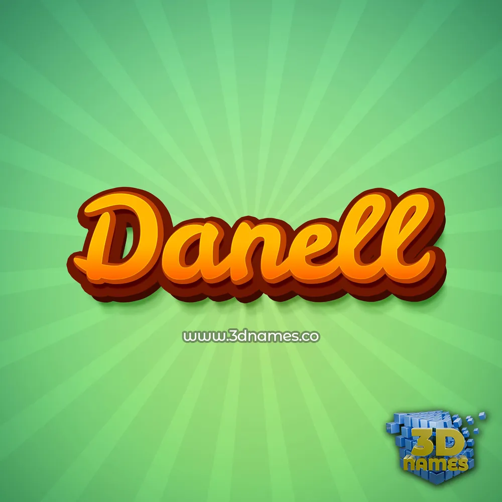 danell in Green Rays style - 3D name wallpaper