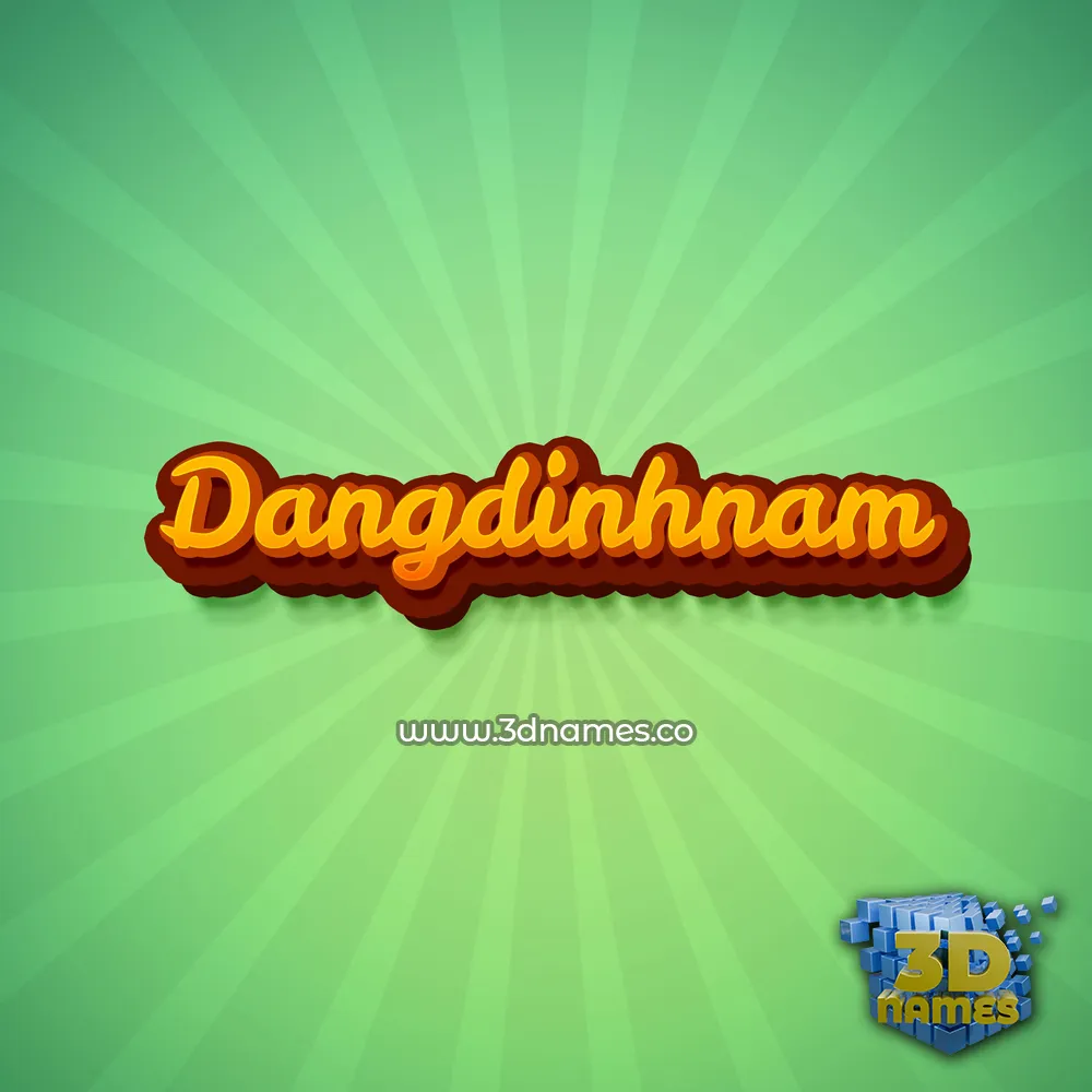 dangdinhnam in Green Rays style - 3D name wallpaper