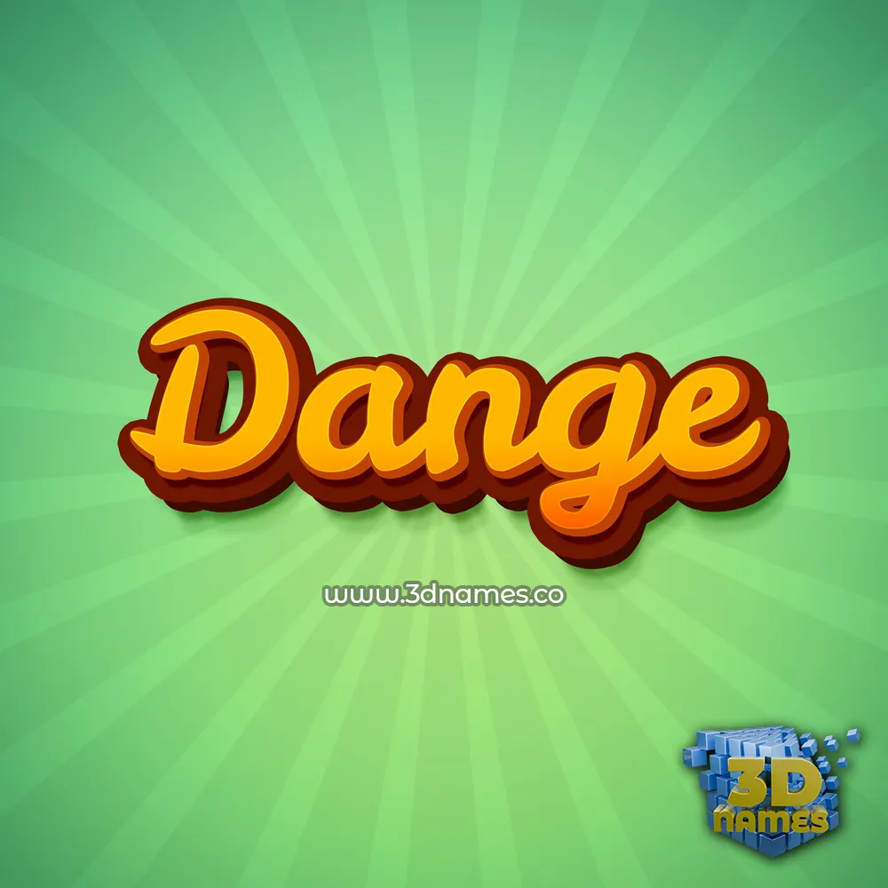 dange in Green Rays style - 3D name wallpaper