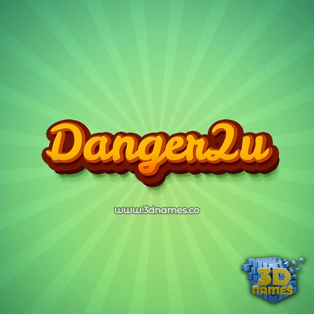 danger2u in Green Rays style - 3D name wallpaper