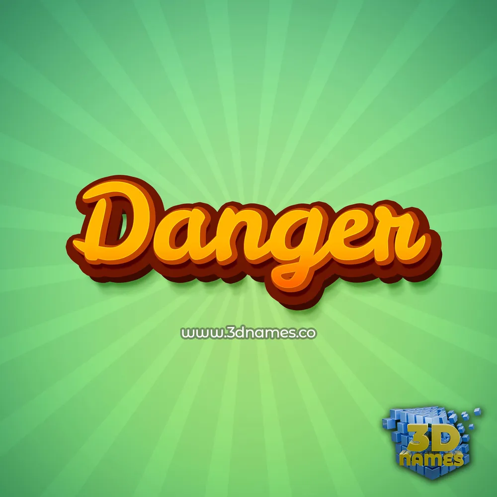 danger in Green Rays style - 3D name wallpaper