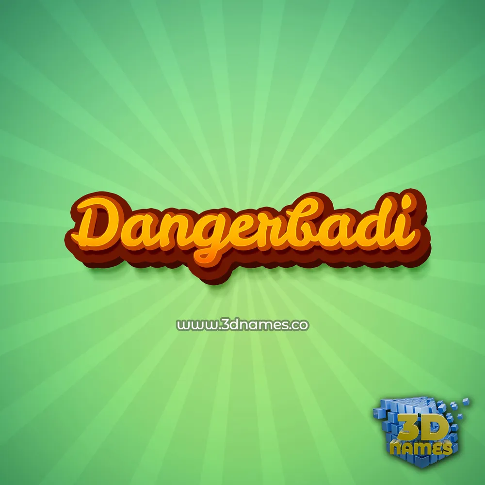 dangerbadi in Green Rays style - 3D name wallpaper