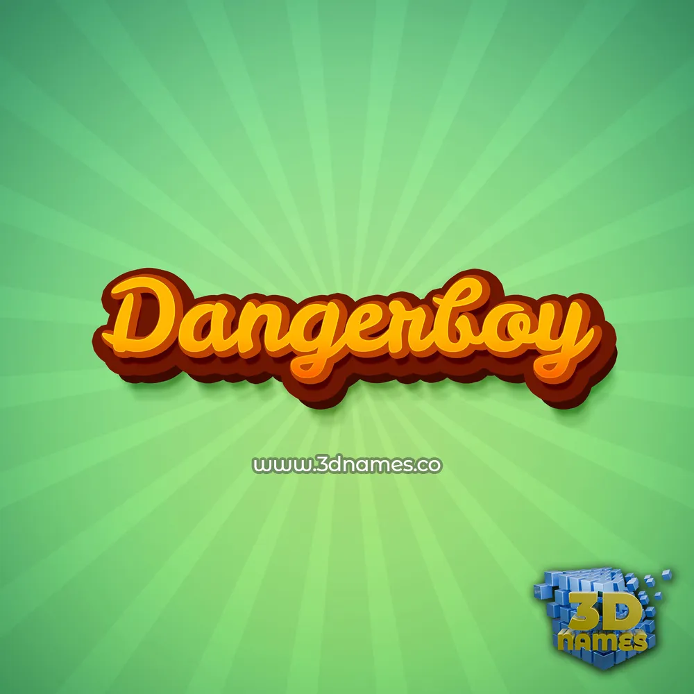 dangerboy in Green Rays style - 3D name wallpaper