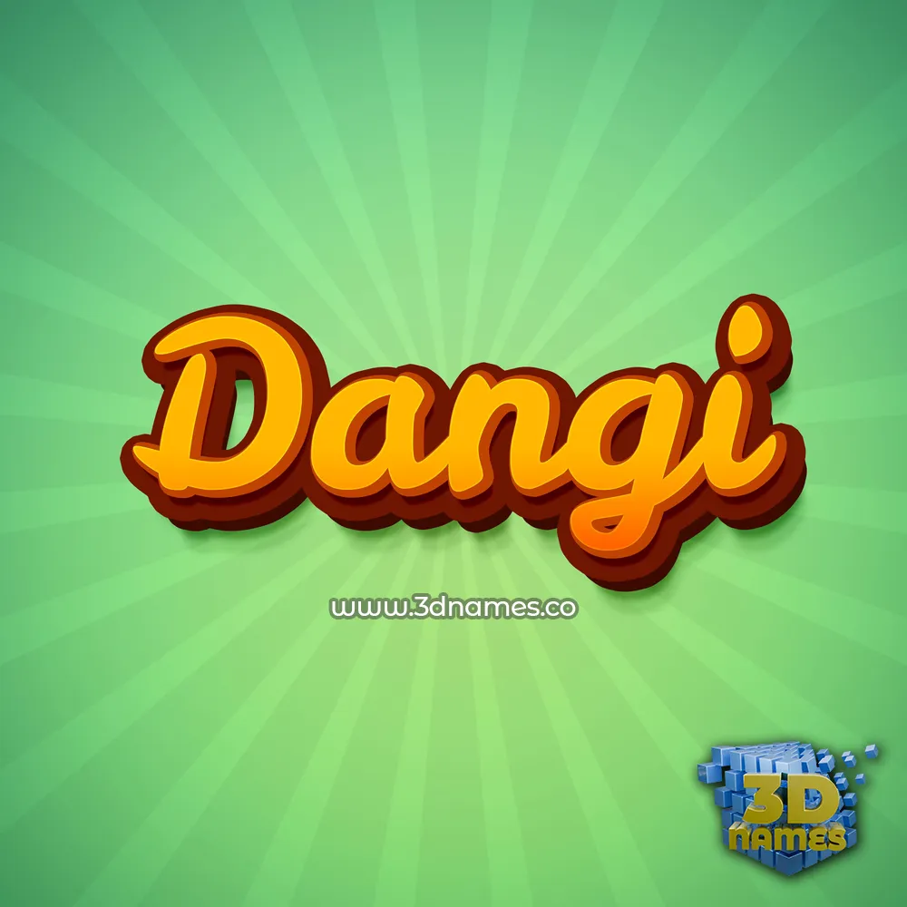 dangi in Green Rays style - 3D name wallpaper
