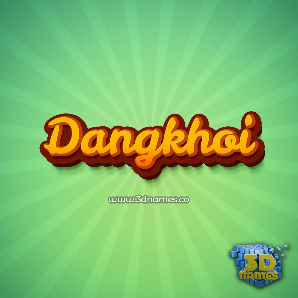 dangkhoi in Green Rays style - 3D name wallpaper